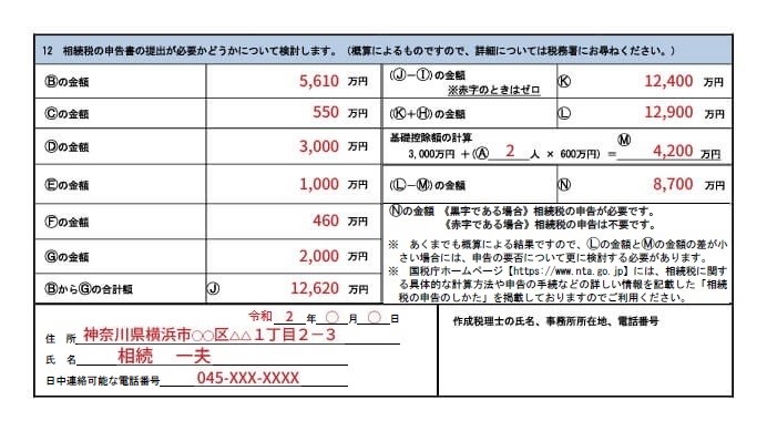 「相続税の申告要否検討表」への対処法と記入例について税理士が解説