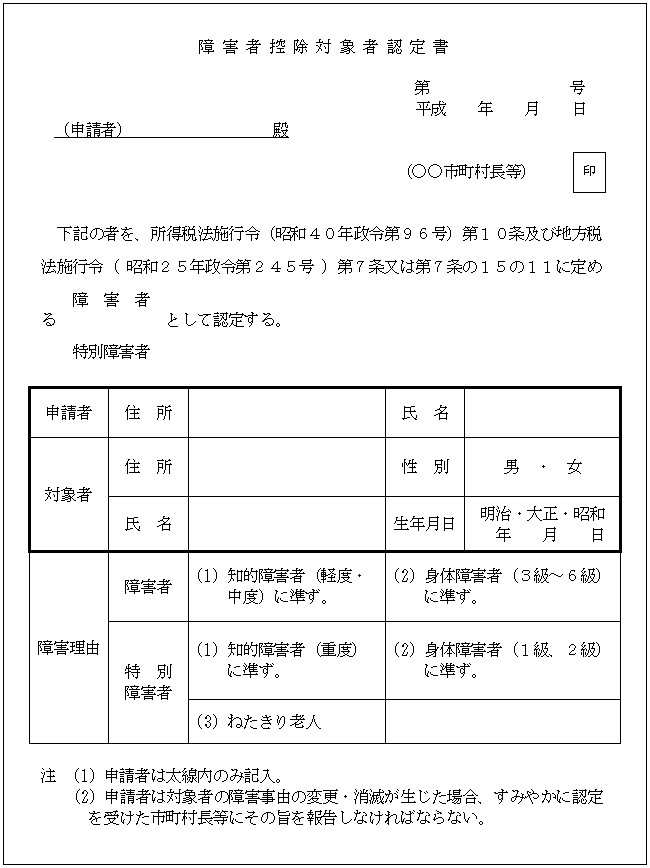 相続開始後に市区町村による障害者控除対象者認定書を取得した場合